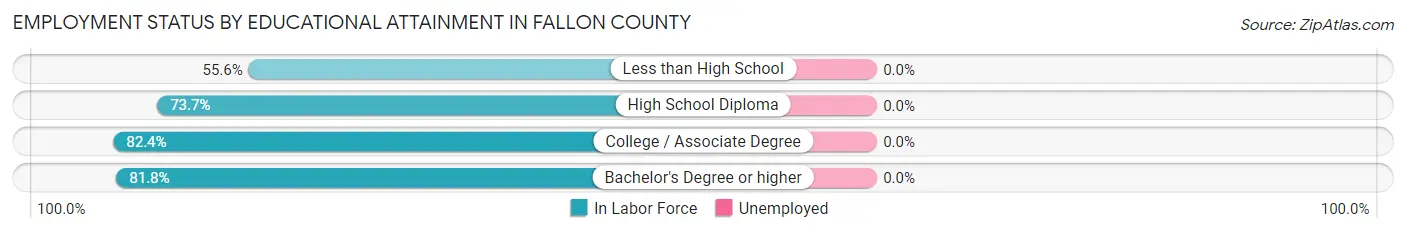 Employment Status by Educational Attainment in Fallon County