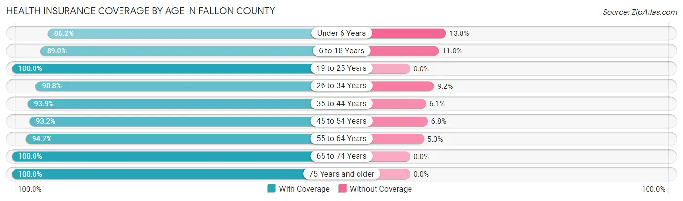 Health Insurance Coverage by Age in Fallon County