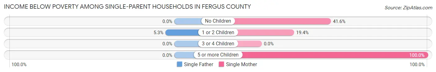 Income Below Poverty Among Single-Parent Households in Fergus County