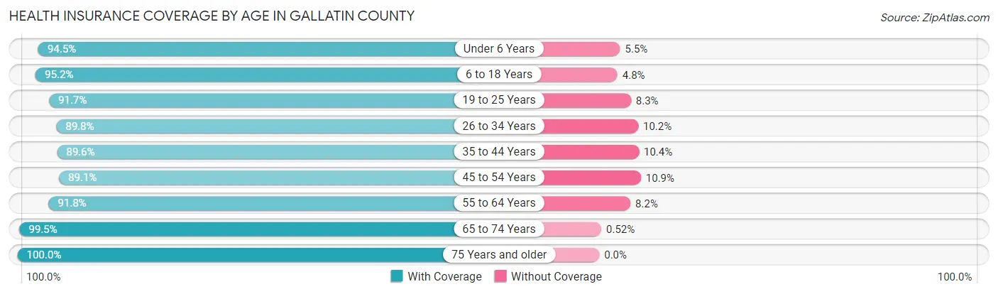 Health Insurance Coverage by Age in Gallatin County