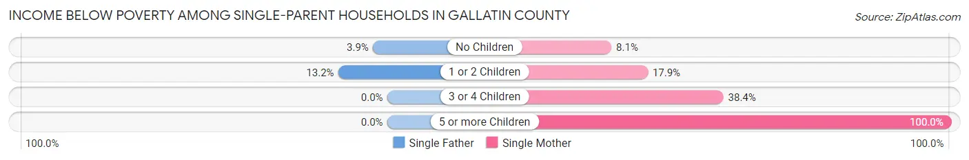 Income Below Poverty Among Single-Parent Households in Gallatin County