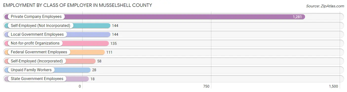Employment by Class of Employer in Musselshell County