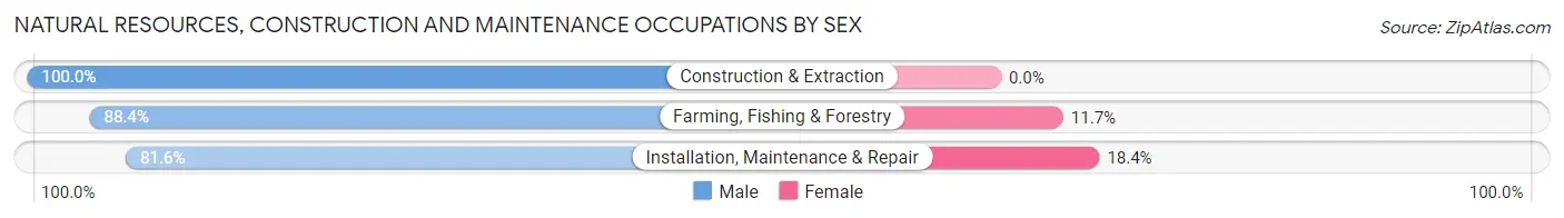 Natural Resources, Construction and Maintenance Occupations by Sex in Toole County