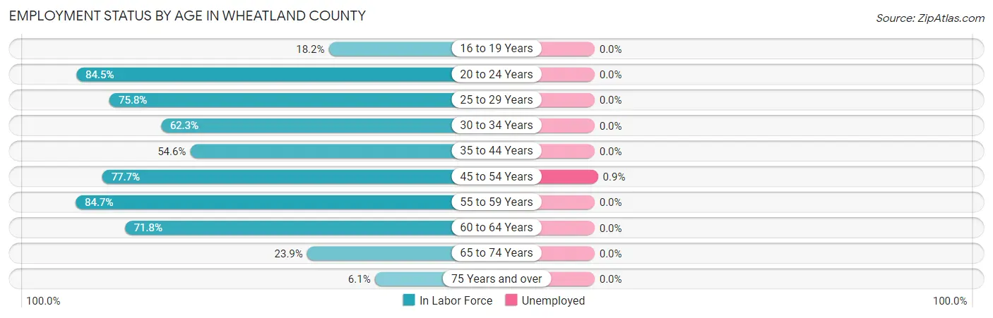Employment Status by Age in Wheatland County