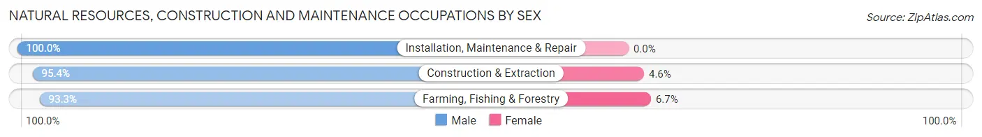 Natural Resources, Construction and Maintenance Occupations by Sex in Wheatland County