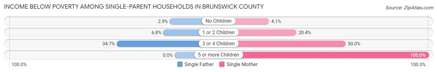 Income Below Poverty Among Single-Parent Households in Brunswick County