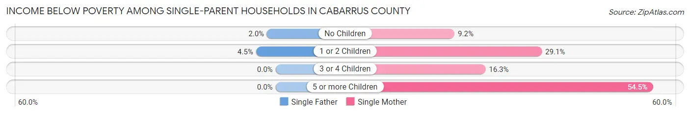 Income Below Poverty Among Single-Parent Households in Cabarrus County