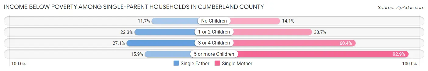 Income Below Poverty Among Single-Parent Households in Cumberland County