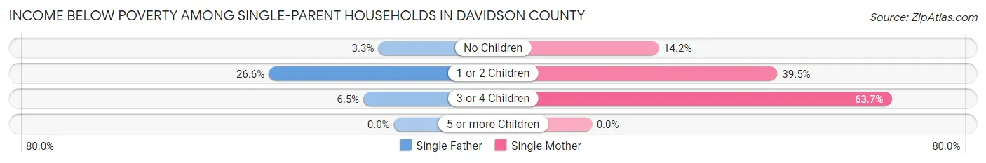 Income Below Poverty Among Single-Parent Households in Davidson County