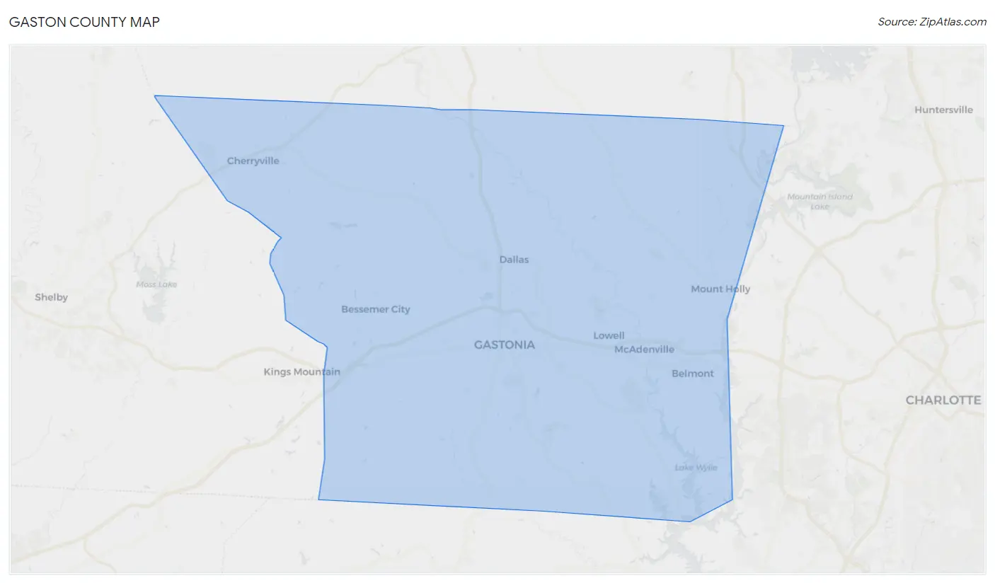 Gaston County Map