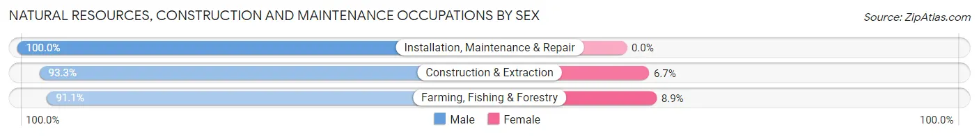 Natural Resources, Construction and Maintenance Occupations by Sex in LaMoure County