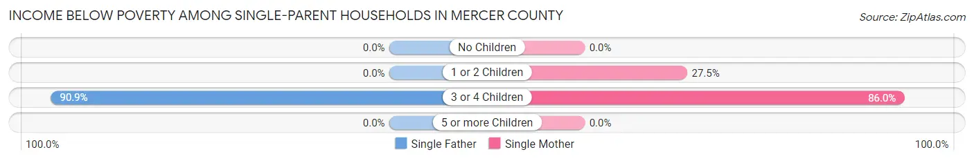 Income Below Poverty Among Single-Parent Households in Mercer County