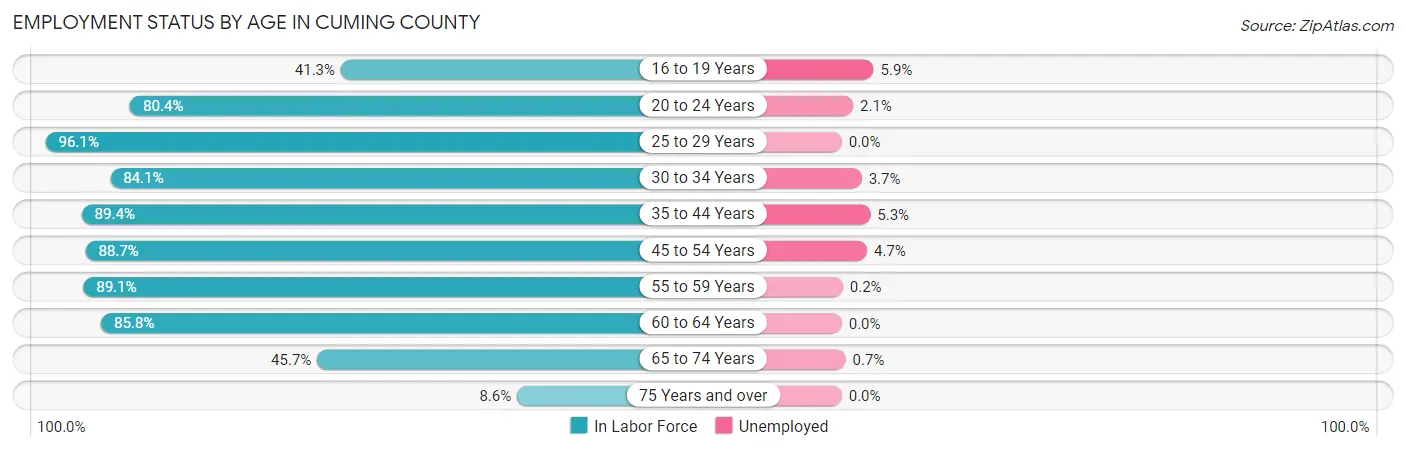 Employment Status by Age in Cuming County