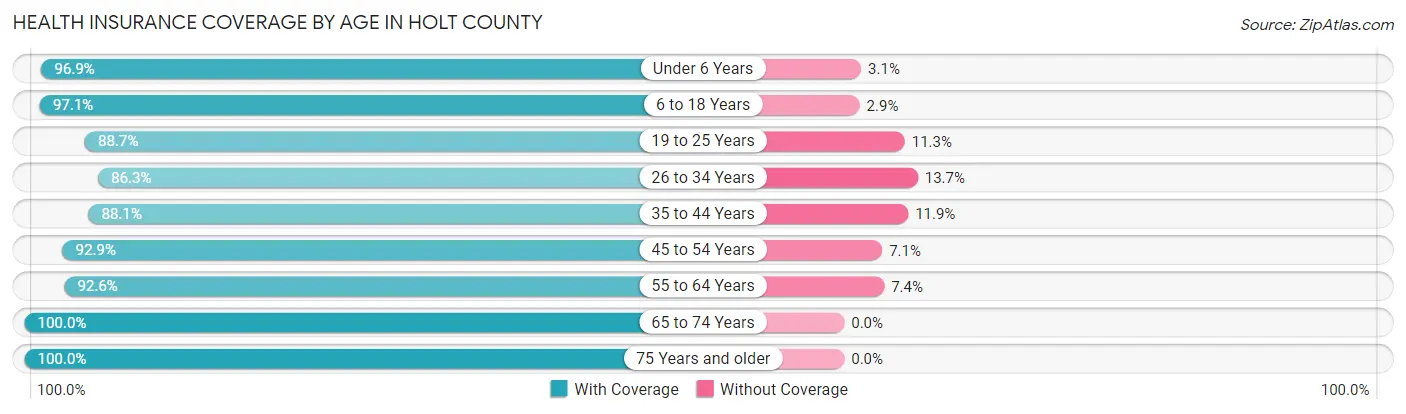 Health Insurance Coverage by Age in Holt County