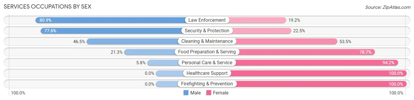 Services Occupations by Sex in Holt County
