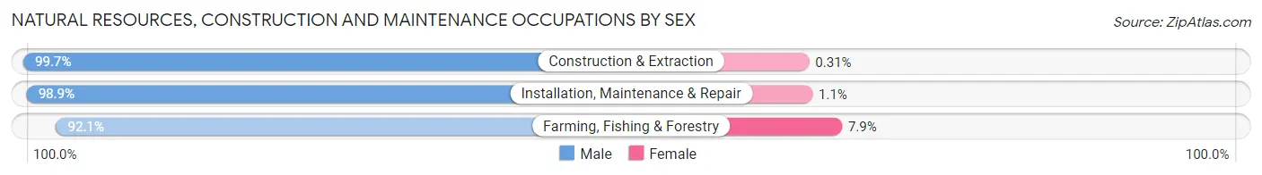 Natural Resources, Construction and Maintenance Occupations by Sex in Saunders County