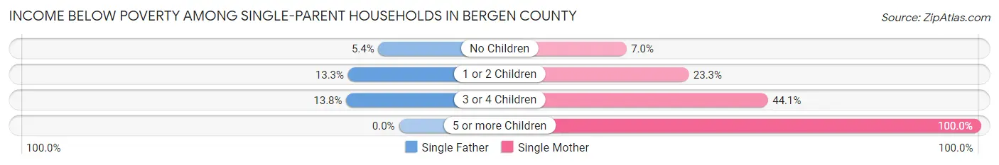 Income Below Poverty Among Single-Parent Households in Bergen County