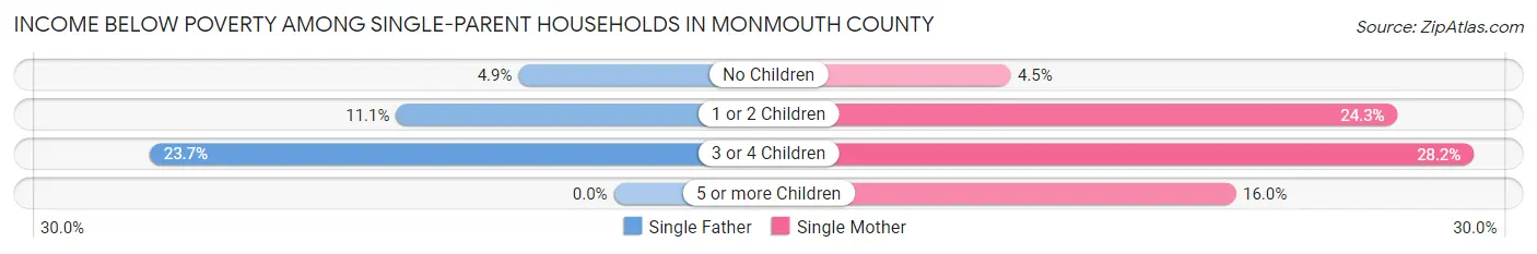 Income Below Poverty Among Single-Parent Households in Monmouth County