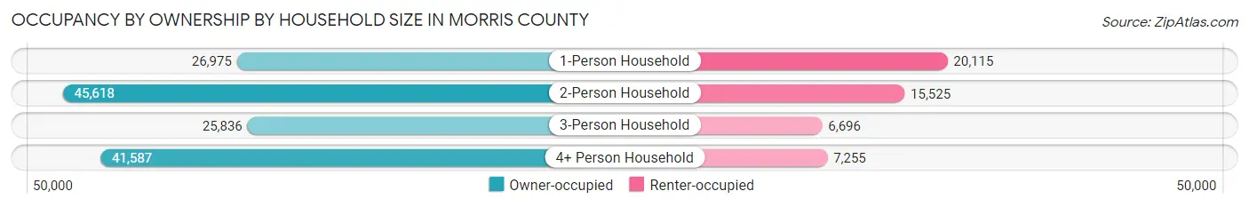 Occupancy by Ownership by Household Size in Morris County