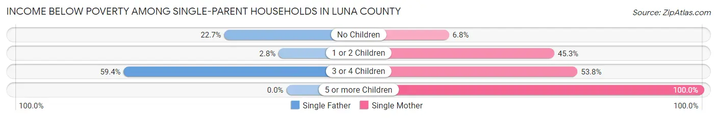 Income Below Poverty Among Single-Parent Households in Luna County