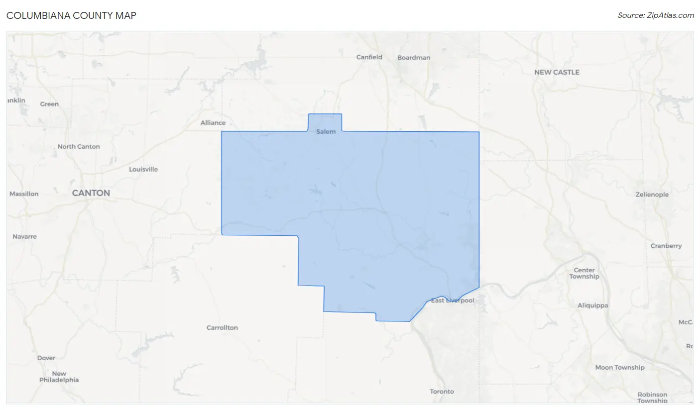 Columbiana County Map