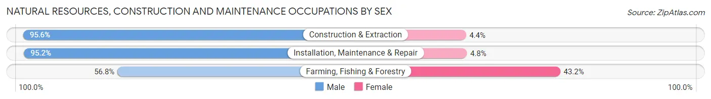 Natural Resources, Construction and Maintenance Occupations by Sex in Cuyahoga County