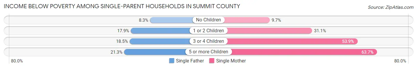 Income Below Poverty Among Single-Parent Households in Summit County