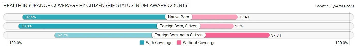 Health Insurance Coverage by Citizenship Status in Delaware County