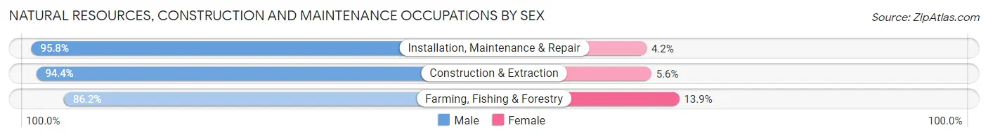 Natural Resources, Construction and Maintenance Occupations by Sex in Kay County