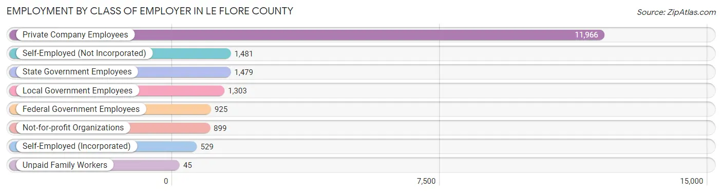 Employment by Class of Employer in Le Flore County