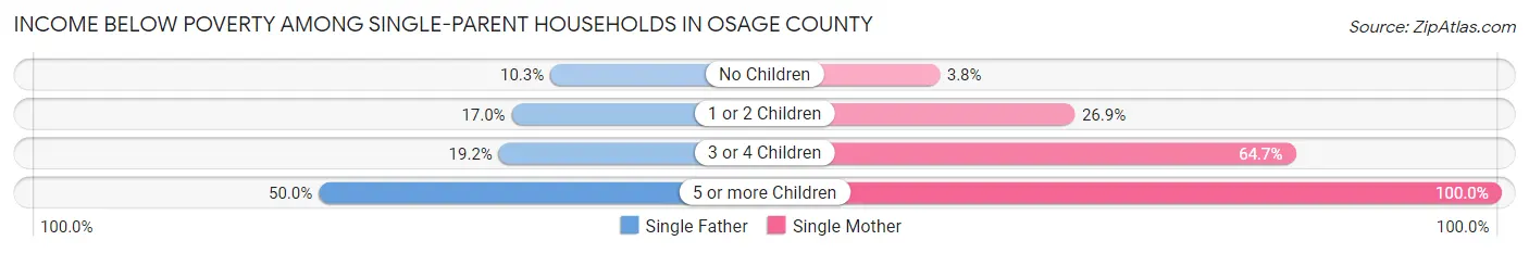 Income Below Poverty Among Single-Parent Households in Osage County