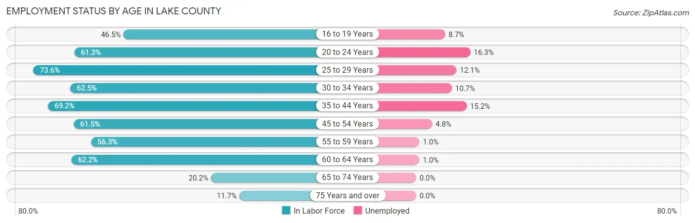 Employment Status by Age in Lake County