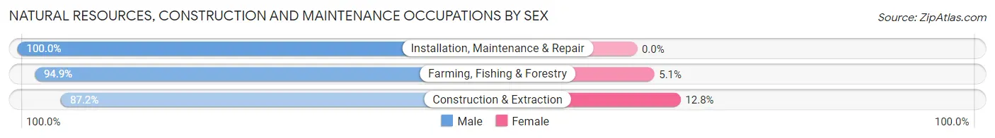 Natural Resources, Construction and Maintenance Occupations by Sex in Morrow County