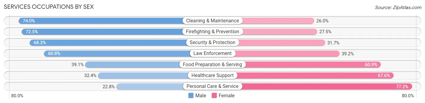 Services Occupations by Sex in Polk County