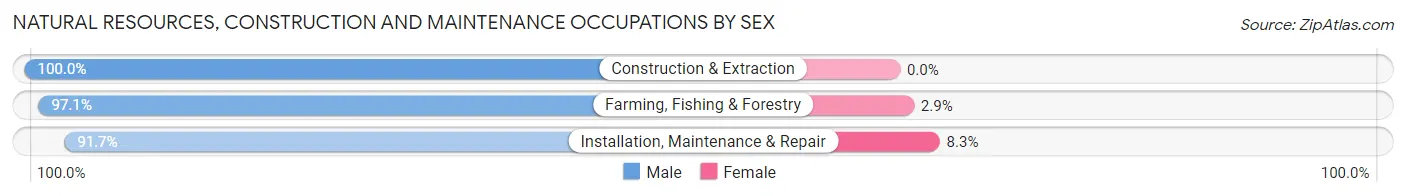 Natural Resources, Construction and Maintenance Occupations by Sex in Tillamook County