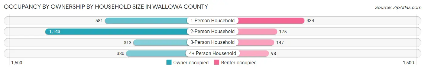 Occupancy by Ownership by Household Size in Wallowa County