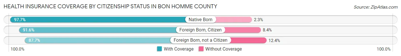 Health Insurance Coverage by Citizenship Status in Bon Homme County