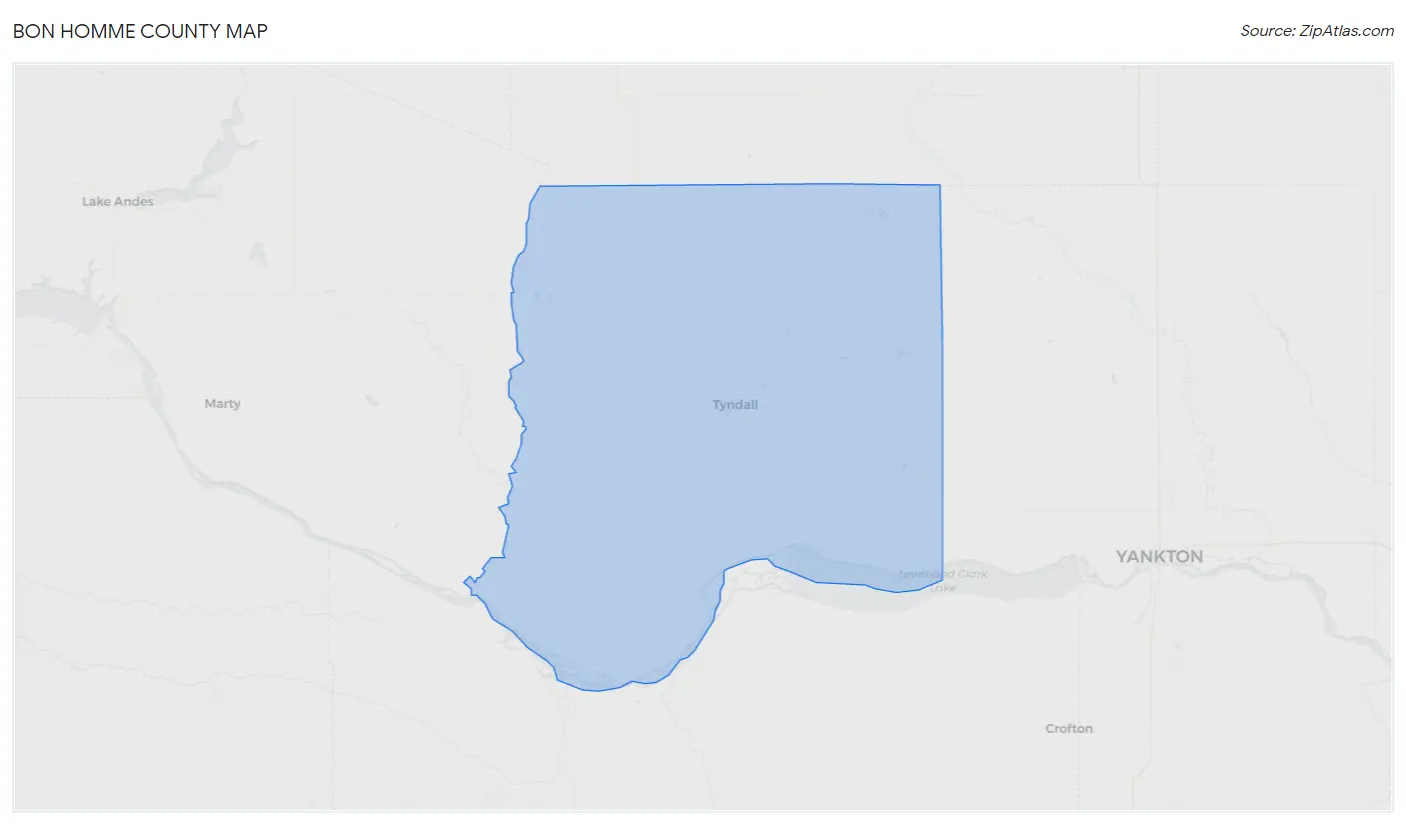 Bon Homme County Map