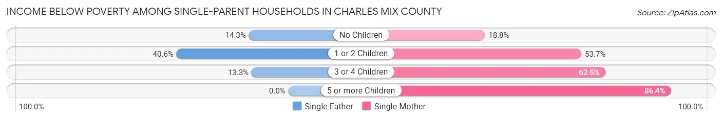 Income Below Poverty Among Single-Parent Households in Charles Mix County