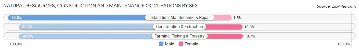 Natural Resources, Construction and Maintenance Occupations by Sex in Hamlin County