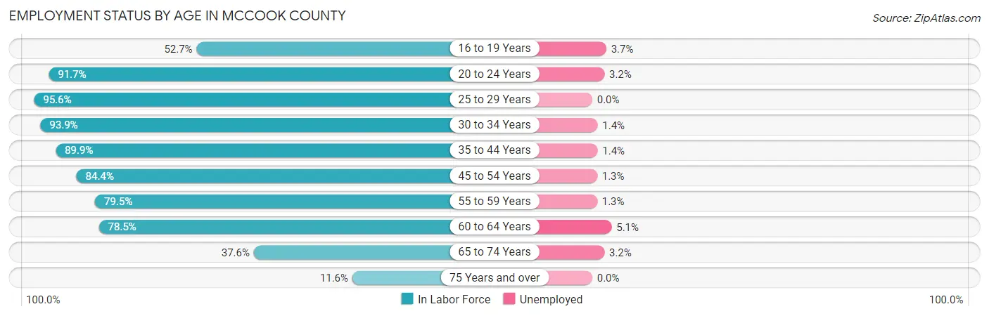 Employment Status by Age in McCook County