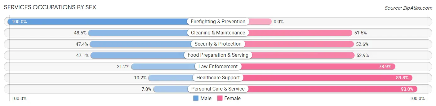Services Occupations by Sex in McCook County
