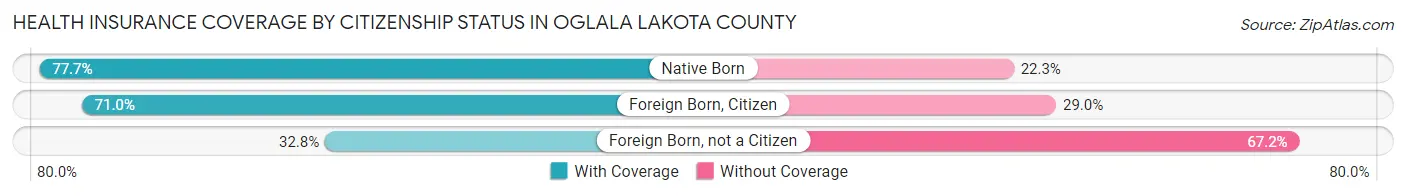 Health Insurance Coverage by Citizenship Status in Oglala Lakota County