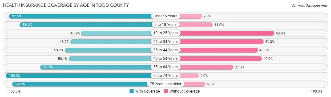 Health Insurance Coverage by Age in Todd County