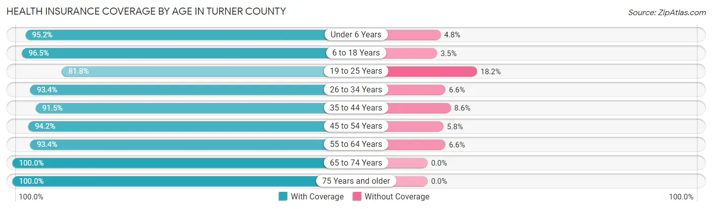 Health Insurance Coverage by Age in Turner County