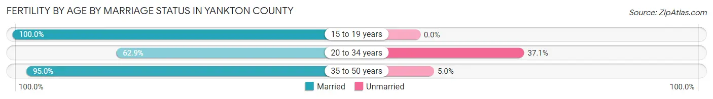 Female Fertility by Age by Marriage Status in Yankton County