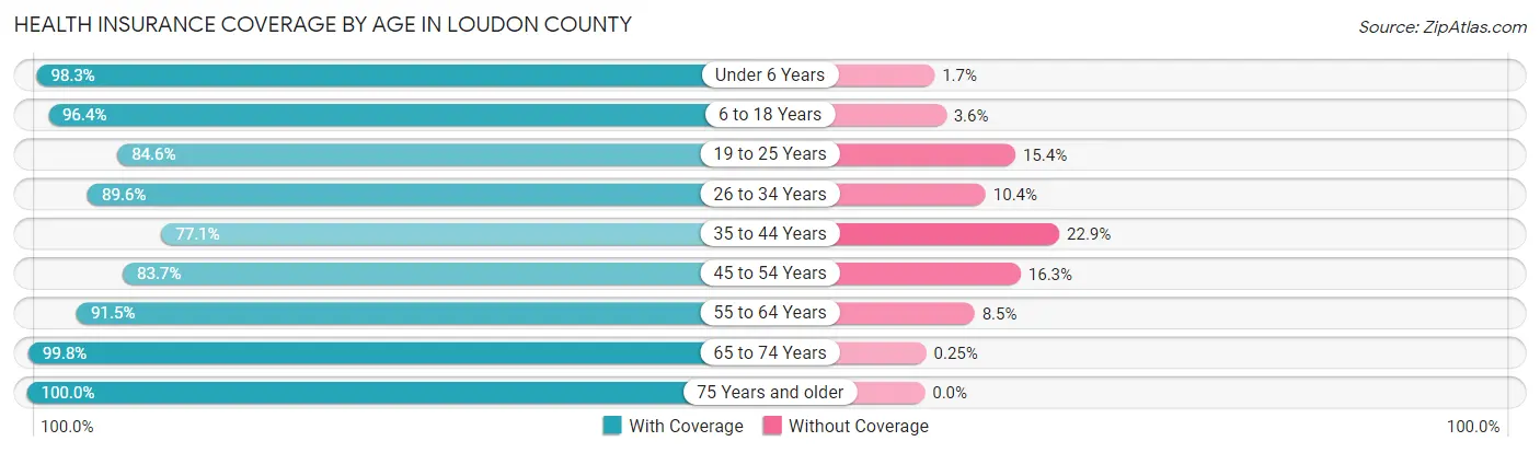 Health Insurance Coverage by Age in Loudon County