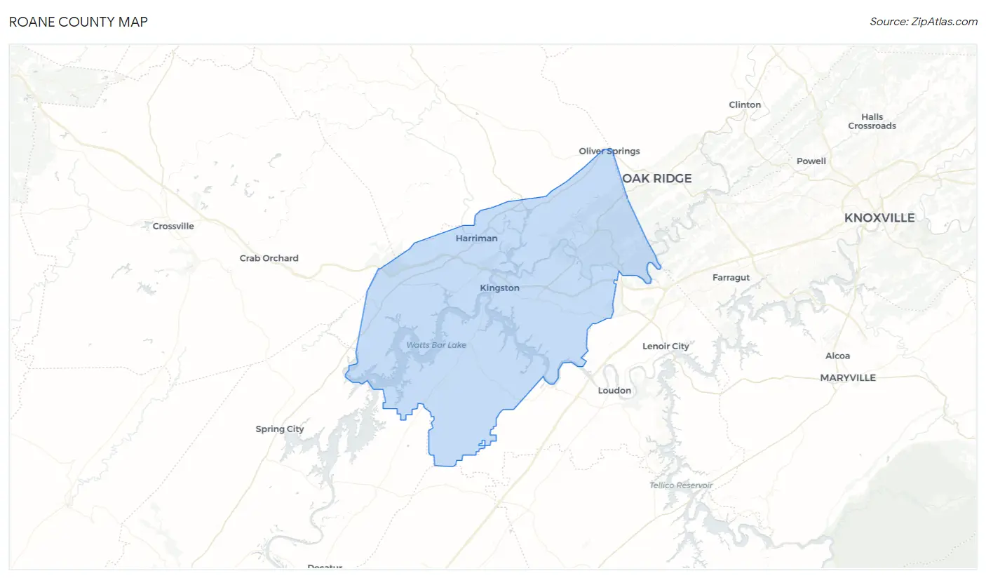 Roane County Map