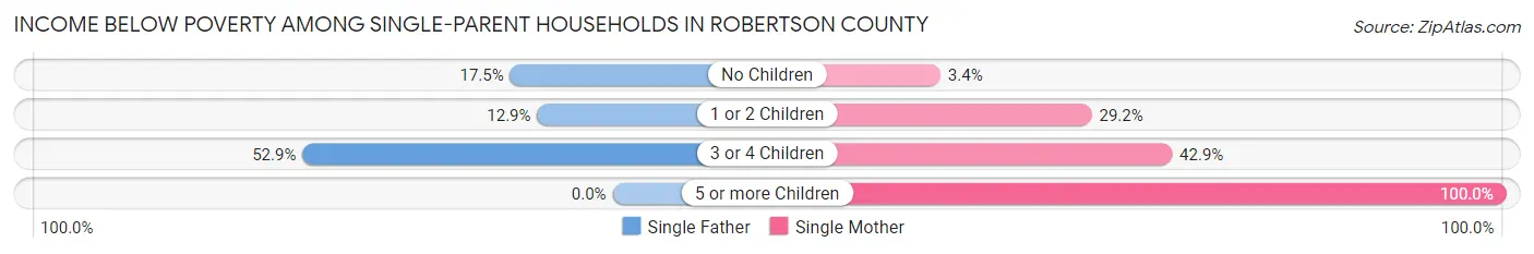 Income Below Poverty Among Single-Parent Households in Robertson County