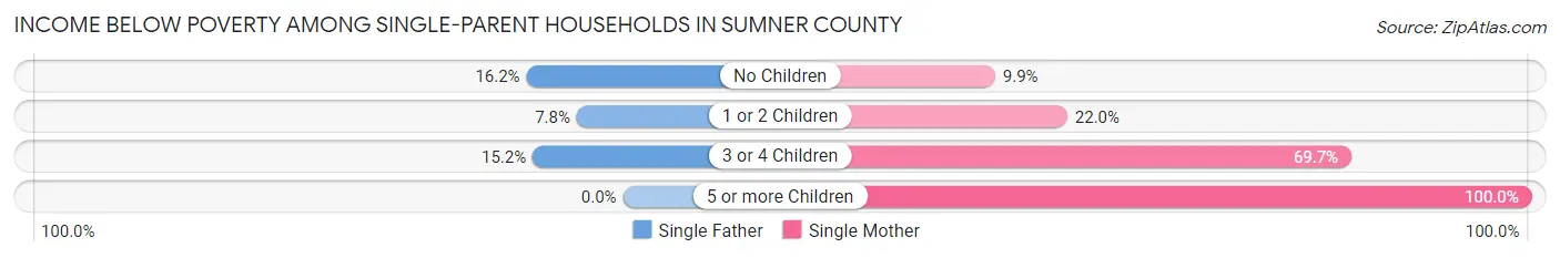 Income Below Poverty Among Single-Parent Households in Sumner County